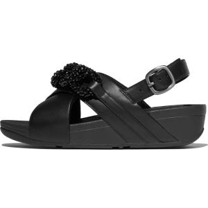 FITFLOP Lulu Beaded-Chain Leather Back-Strap Sandals (E6H)