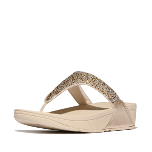 FITFLOP Women's Lulu Crystal-Mix Metallic Toe-Post Sandals (A4L)