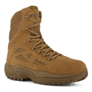 REEBOK Men's 8in Rapid Response RB Coyote Stealth Boots with Side Zipper (RB8850)