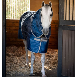 HORSEWARE IRELAND Amigo Ripstop Insulator Plus Navy/Titanium Gray Pony Stable 200g Blanket (ABRGB4-BJJ0)
