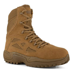 REEBOK Women's 8in Rapid Response RB Coyote Stealth Boots with Side Zipper (RB885)