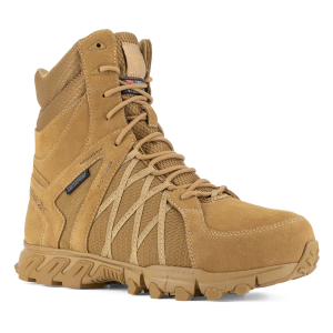 REEBOK Men's 8in Trailgrip Waterproof Insulated Coyote Tactical Boots with Side Zipper (RB3461)