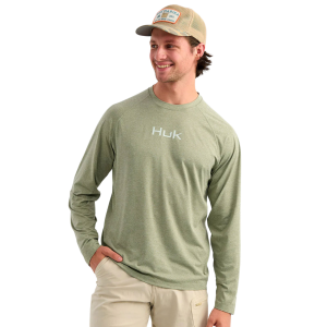 HUK Men's Airweight Long Sleeve Crew Shirt (H1200739)