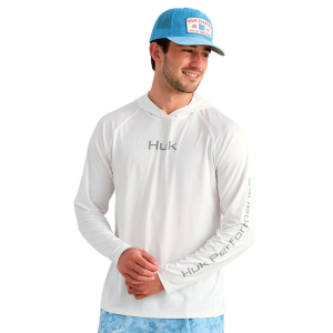 Huk HUK Men's Airweight White LS Hoodie (H1200737-100) - $40.99 at gritroutdoors.com