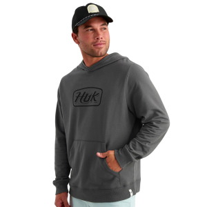 Huk HUK Men's Edisto Script Terry Dark Shadow Hoodie (H1300135-060) - $60.00 at gritroutdoors.com
