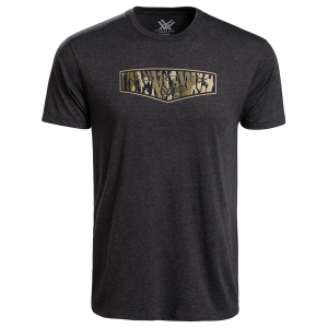 Vortex VORTEX Men's Mossy Oak Bottomland Camo Shield Charcoal Heather Short Sleeve T-Shirt (126-30-CHH) - $36.99 at gritroutdoors.com