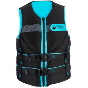 Liquid Force LIQUID FORCE Women's Classic Hinge Black/Aqua CGA Life Jacket - $64.99 at gritroutdoors.com