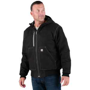 Berne BERNE Men's Highland Duck Black Hooded Active Work Jacket (HJ61BK) - $67.99 at gritroutdoors.com