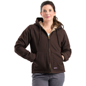 BERNE Women's Sherpa-Lined Softstone Duck Hooded Jacket (WHJ43)