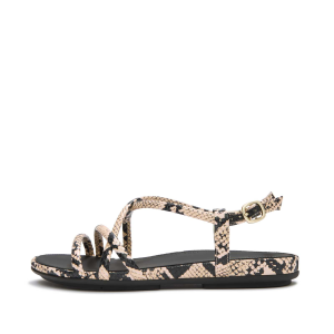 Fitflop FITFLOP Women's Gracie Snake Hazy Taupe/Black Sandals (ABH-E37) - $79.99 at gritroutdoors.com