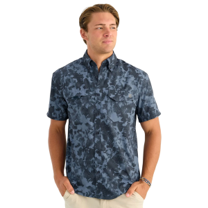 HUK Men's KC Tide Point Button-Down Printed SS Shirt (H1500221)
