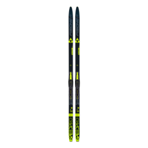 FISCHER Speedpro 70 Twin Skin Junior Black/Yellow Nordic Skis Set with Tour Step-In Jr IFP Bindings (NV60526)