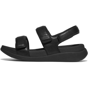 FITFLOP Women's F-Mode Go Adjustable Flatform All Black Back-Strap Sandals (IV9-090)