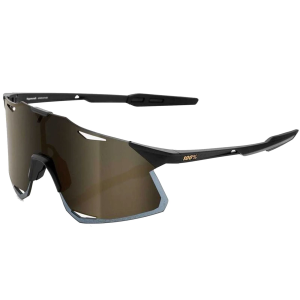 100% Hypercraft Matte Black/Soft Gold Mirror Lens Sunglasses (60000-00001)