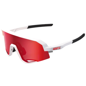100% Slendale Matte White/HiPER Red Multilayer Mirror Lens Sunglasses (60057-00004)
