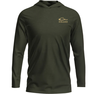 Drake DRAKE The Graphic LS T Back Cap Mallard Deep Depths Dark Heather Hoodie (DT8910-DDD) - $39.99 at gritroutdoors.com