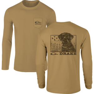 Drake DRAKE Chocolate Lab T LS Hoodie (DT8921) - $39.99 at gritroutdoors.com