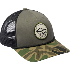 Drake DRAKE Men's Circle Badge Olive/Black Mesh Back Rope Cap (DH4188-OBL) - $34.99 at gritroutdoors.com