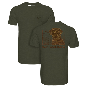 Drake DRAKE Chocolate Lab T SS Olive Shirt (DT0312-OLV) - $29.99 at gritroutdoors.com