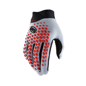 100% 100% Geomatic Gray/Racer Red Motocross Gloves (10026) - $27.60 at gritroutdoors.com