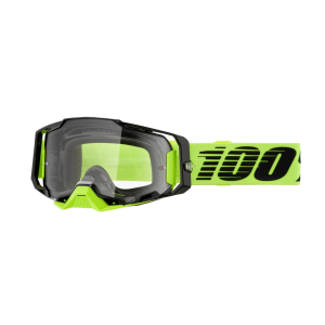 100% Armega Neon Yellow/Clear Lens Protective Sport Goggles (50004-00032)