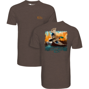 Drake DRAKE Waterfowl Watercolor Mallard Chocolate Brown T-Shirt (DT9901-CBR) - $34.99 at gritroutdoors.com