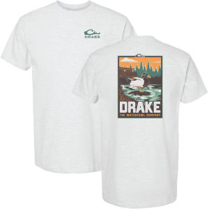 Drake DRAKE Mallard Blind Scene Ash T-Shirt (DT9951-ASH) - $34.99 at gritroutdoors.com