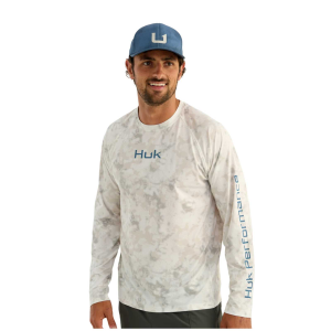 Huk HUK Men's Airweight KC Printed Long Sleeve Crew (H1200718) - $55.00 at gritroutdoors.com