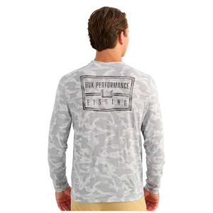 Huk HUK Men's Drift Printed LS Graphic Crew (H1200735) - $55.00 at gritroutdoors.com