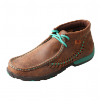 TWISTED X Womens Driving Brown/Turquoise Moccasins (WDM0093)