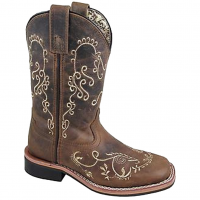 SMOKY MOUNTAIN BOOTS Girls Marilyn Brown Waxed Distress Western Boots (3845)