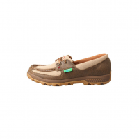 TWISTED X Womens Boat Shoe Bomber/Khaki Driving Moc with CellStretch (WXC0003)