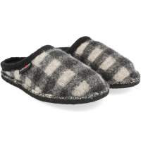 HAFLINGER Plaid Black and White Slippers (312015-53)