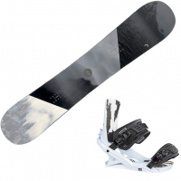 HEAD Unisex True 2.0 Black Snowboard + FX One LYT White Snowboard Bindings