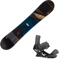 HEAD Unisex Rush Black Snowboard + FX One LYT Black Snowboard Bindings