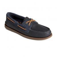 SPERRY Men's Authentic Original 2-Eye Tumbled Suede Navy Boat Shoes (STS24532-410)