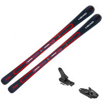 HEAD Unisex Shape eV5 Dark Blue and Red Performance Skis with Protector PR 11GW 85mm Black Bindings