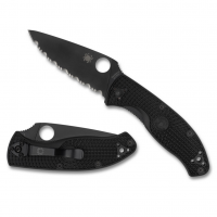 SPYDERCO Tenacious Lightweight Black Blade Folding Knife (C122PSBBK)