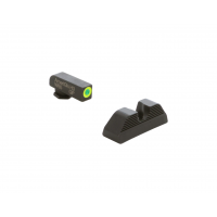 AmeriGlo UC, Sight, Fits Glock 42 and 43, Green Tritium LimeGreenLumi Outline Front Black Serrated Round Notch Rear GL-352