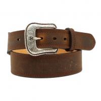 ARIAT ACCESSORIES Men's Rope Edge Brown Rowdy Western Leather Belt (A10210283)