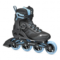 ROLLERBLADE Women's Macroblade 84 Boa Black and Powder Blue Roller Skates (07370700092)