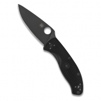 SPYDERCO Tenacious Lightweight 3.39in PlainEdge Black Blade Knife (C122PBBK)