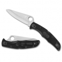 SPYDERCO Pacific Salt 2 Lightweight Black PlainEdge Folding Knife (C91PBK2)