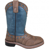 SMOKY MOUNTAIN BOOTS Unisex Galveston Vintage Brown/Dark Turquoise Leather Western Boots (3135)