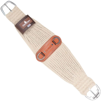 CLASSIC EQUINE 100% Mohair 31 Strand Natural Roper Cinch with Leather Center (CRC100N31)