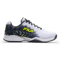FILA Men's Volley Zone PBF White/Black/Safety Yellow Pickleball Shoes (FILA-1PM01793-115)