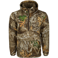DRAKE Men's Midweight Endurance Mossy Oak Bottomland 1/4 Zip Jacket with Kangaroo Pouch (DNT3030-MEN-006)