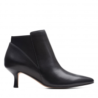 CLARKS Women's Violet 55 Up Black Leather Boots (26174764)