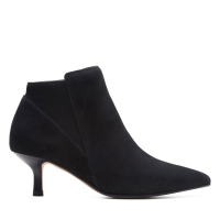 CLARKS Women's Violet 55 Up Black Suede Boots (26174765)