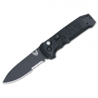 BENCHMADE Casbah Serrated Black Grivory Drop Point Knife (4400SBK)